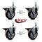 Service Caster 4 Inch Maroon Polyurethane 12 Inch Threaded Stem Caster Set with Brake SCC-TS20S414-PPUB-MRN-PLB-121315-4 - alternate 2